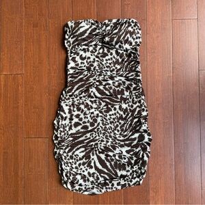 Animal Print Strapless Dress‎